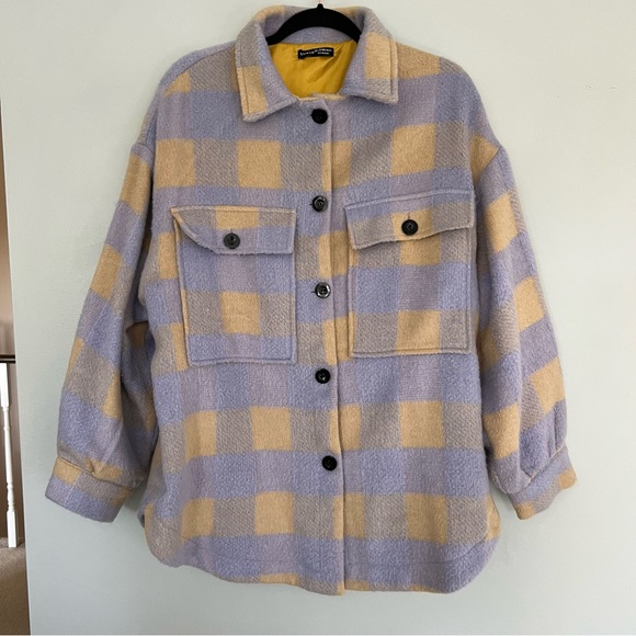 Gingham Button Through Flap Pocket Overcoat - Picture 4 of 14